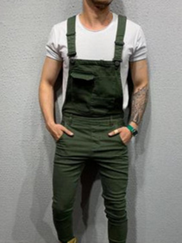 Garment Dyed Denim Carpenter Overalls - Serenity Land fashion