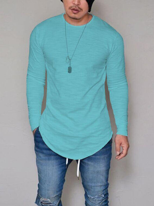 Solid Color Long Sleeve T-shirt - Serenity Land fashion