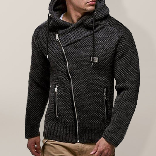 Men's Solid Color Hooded Cardigan - Serenity Land fashion