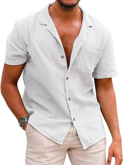 Men's Woven Loose Lapel Shirt