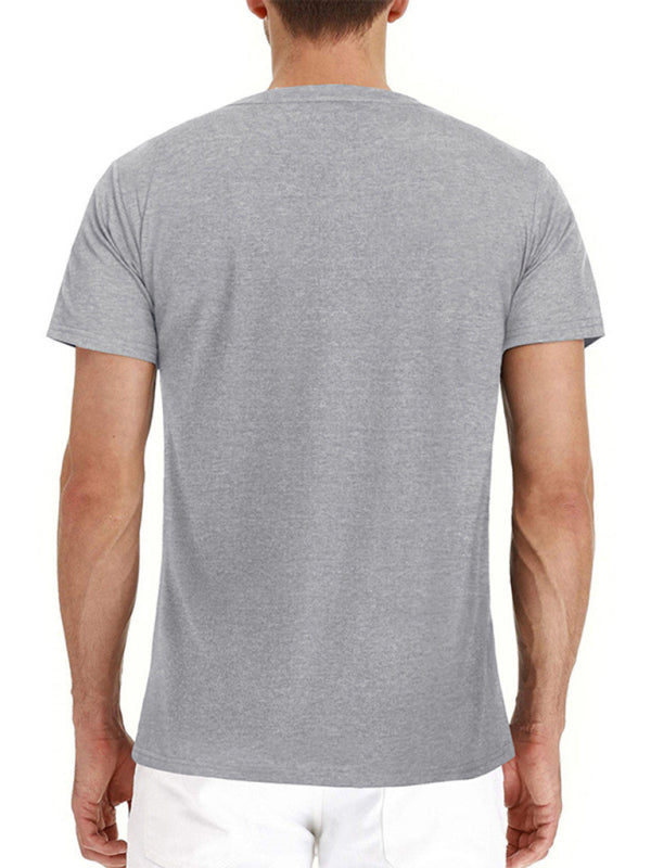 solid color casual short-sleeved T-shirt - Serenity Land fashion