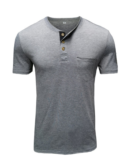 solid color casual short-sleeved T-shirt - Serenity Land fashion