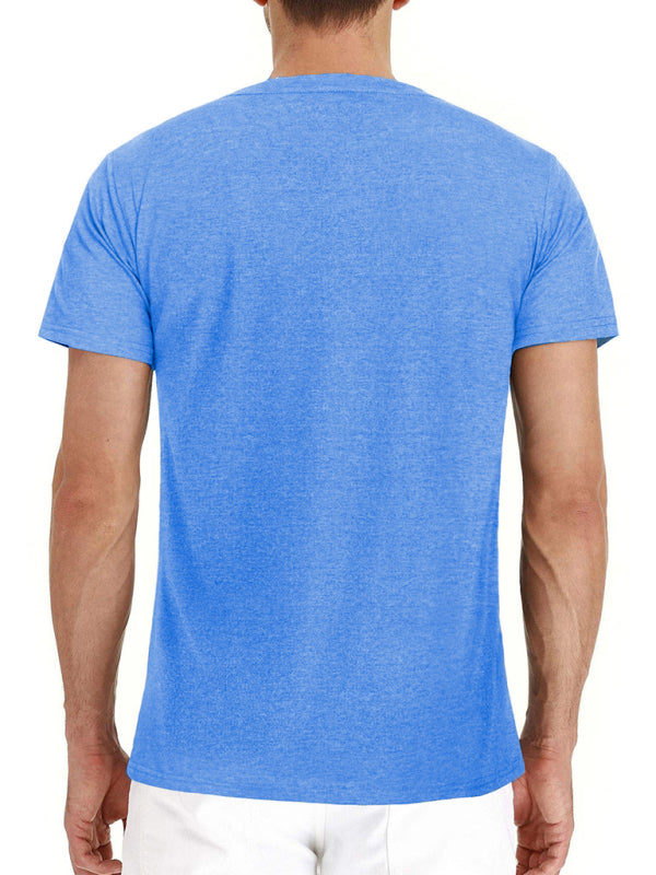 solid color casual short-sleeved T-shirt - Serenity Land fashion