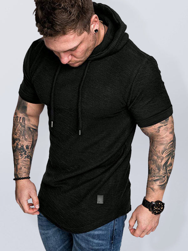 Short-sleeved T-shirt sports casual sweater men's hoodie - Serenity Land fashion