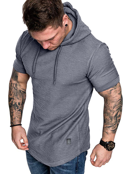 Short-sleeved T-shirt sports casual sweater men's hoodie - Serenity Land fashion