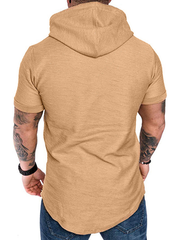 Short-sleeved T-shirt sports casual sweater men's hoodie - Serenity Land fashion