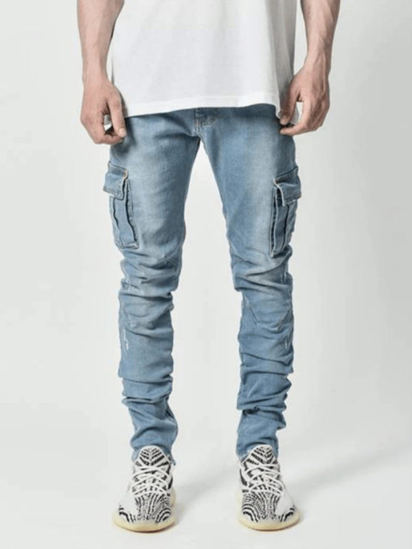 Side Pocket Skinny Jeans For Men - Serenity Land fashion
