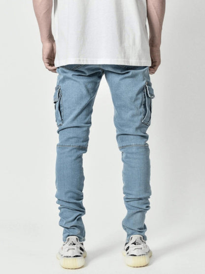 Side Pocket Skinny Jeans For Men - Serenity Land fashion