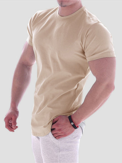 Solid Color Workout Short-sleeve T-shirt - Serenity Land fashion