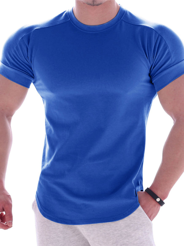 Solid Color Workout Short-sleeve T-shirt - Serenity Land fashion