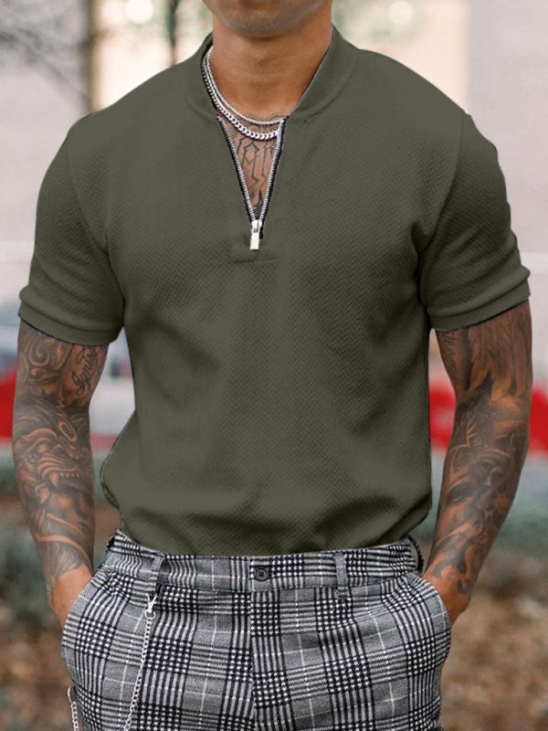 Solid Color Casual Short Sleeve T-shirt - Serenity Land fashion