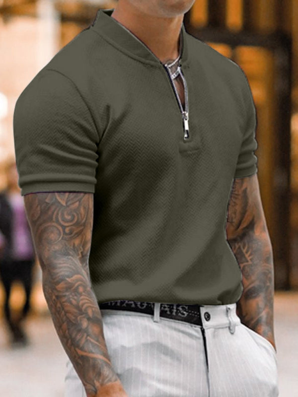 Solid Color Casual Short Sleeve T-shirt - Serenity Land fashion