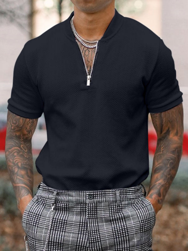 Solid Color Casual Short Sleeve T-shirt - Serenity Land fashion