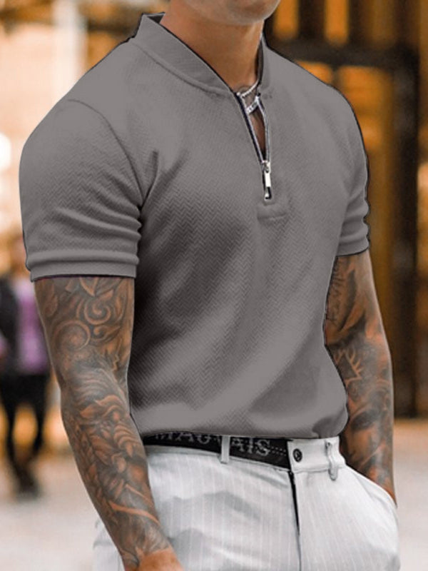 Solid Color Casual Short Sleeve T-shirt - Serenity Land fashion