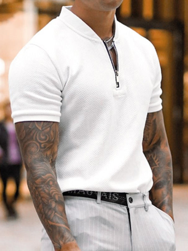 Solid Color Casual Short Sleeve T-shirt - Serenity Land fashion