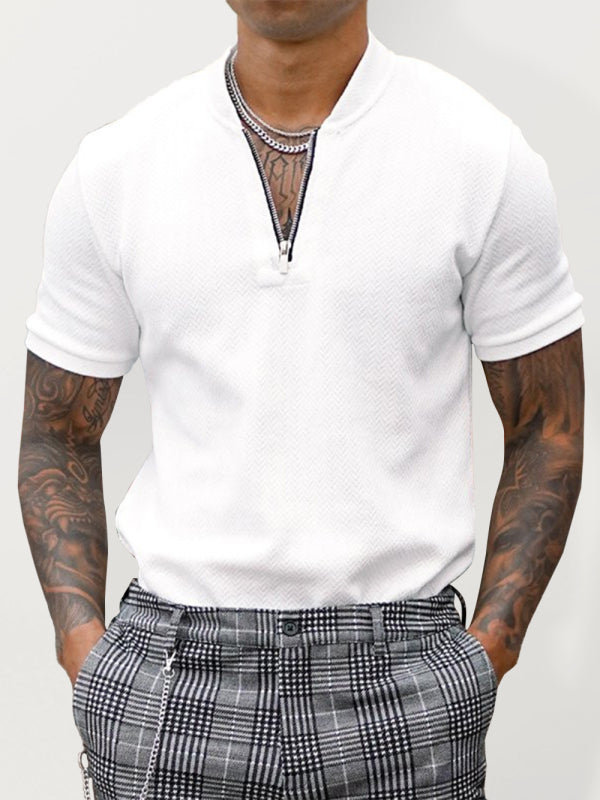 Solid Color Casual Short Sleeve T-shirt - Serenity Land fashion