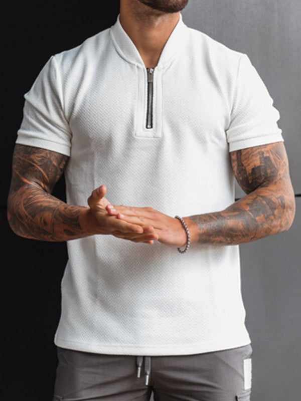 Solid Color Casual Short Sleeve T-shirt - Serenity Land fashion