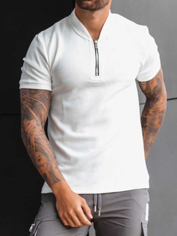 Solid Color Casual Short Sleeve T-shirt - Serenity Land fashion