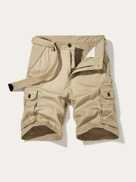 Men's Belted Double Pocket Cargo Shorts - Serenity Land fashion