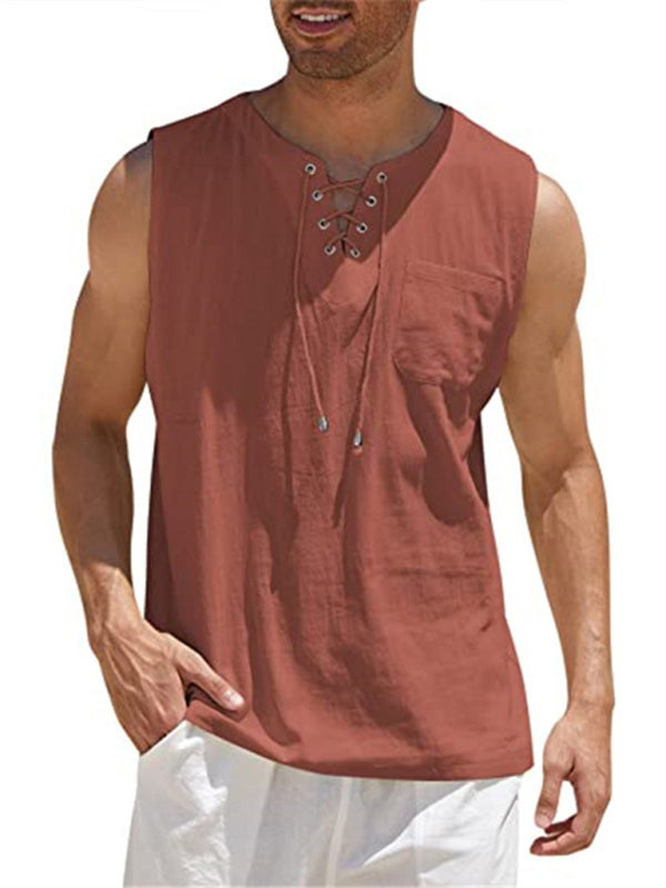 Solid Color Lace Tie Jersey - Serenity Land fashion