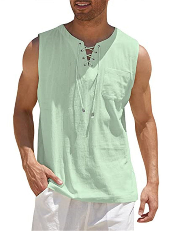 Solid Color Lace Tie Jersey - Serenity Land fashion