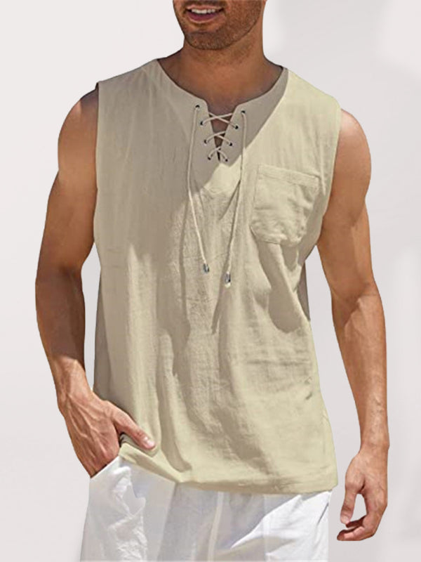 Solid Color Lace Tie Jersey - Serenity Land fashion