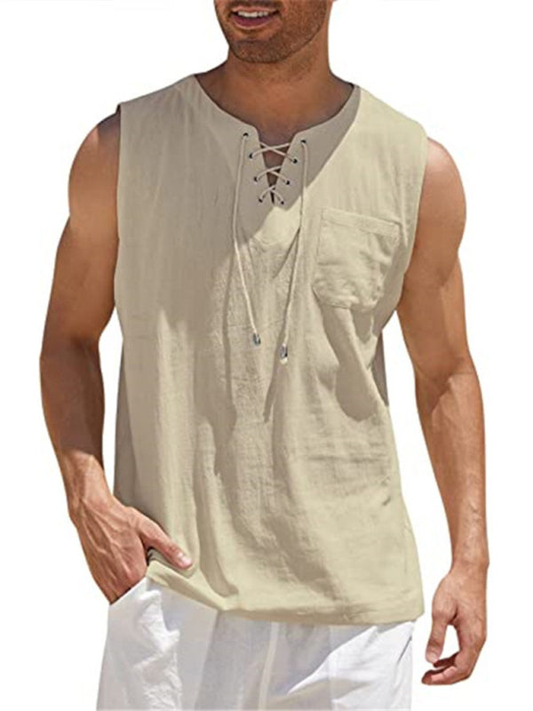 Solid Color Lace Tie Jersey - Serenity Land fashion