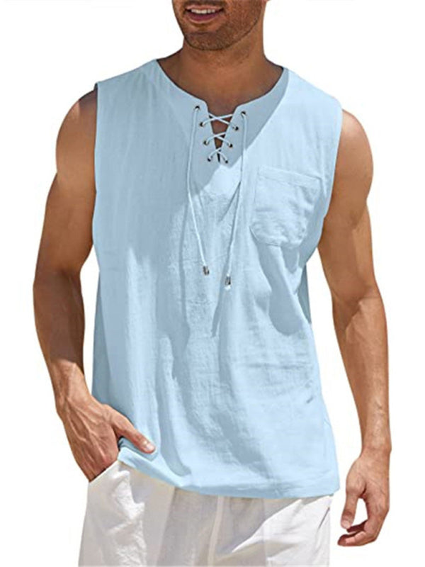 Solid Color Lace Tie Jersey - Serenity Land fashion