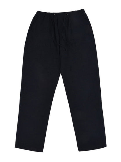 Men's Solid Color Linen Blend Drawstring Pants
