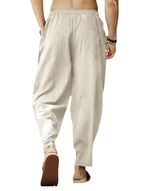 Casual loose cotton and linen trousers - Serenity Land fashion