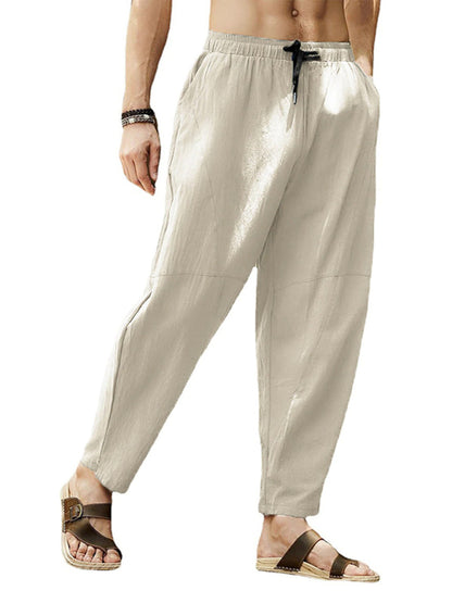 Casual loose cotton and linen trousers - Serenity Land fashion