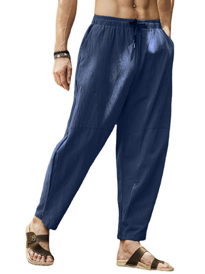 Casual loose cotton and linen trousers - Serenity Land fashion