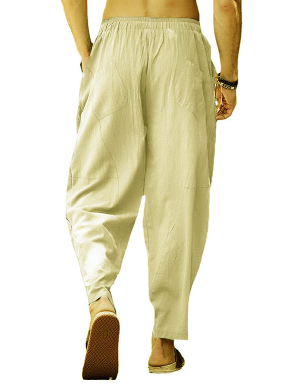 Casual loose cotton and linen trousers - Serenity Land fashion