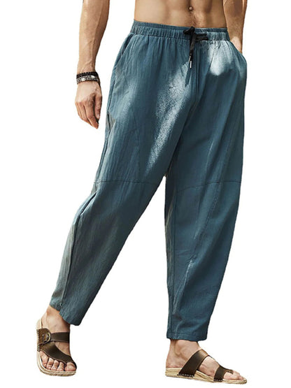 Casual loose cotton and linen trousers - Serenity Land fashion