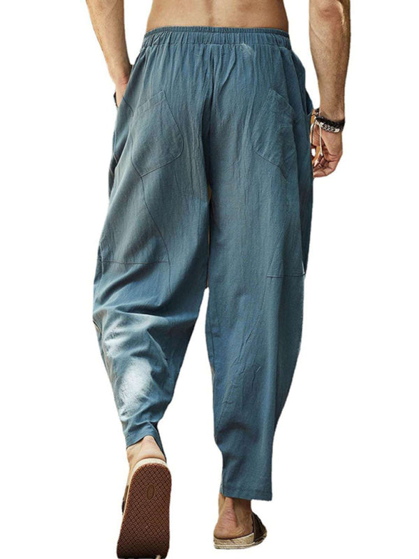 Casual loose cotton and linen trousers - Serenity Land fashion