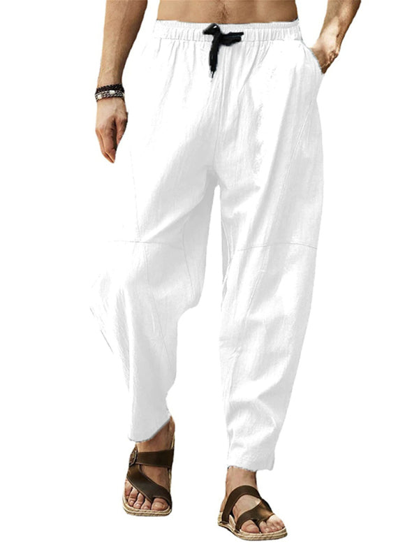 Casual loose cotton and linen trousers - Serenity Land fashion