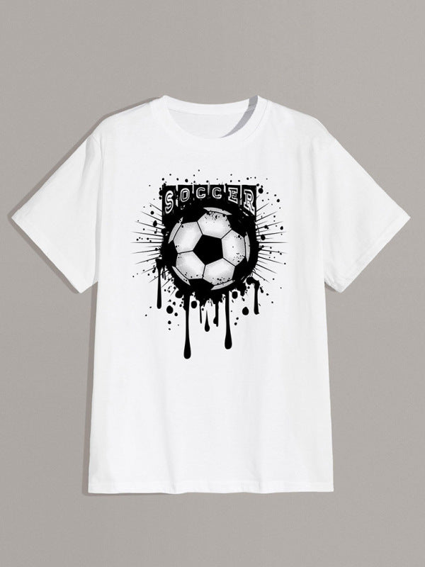 Soccer Graphic Print T-shirt - Serenity Land fashion