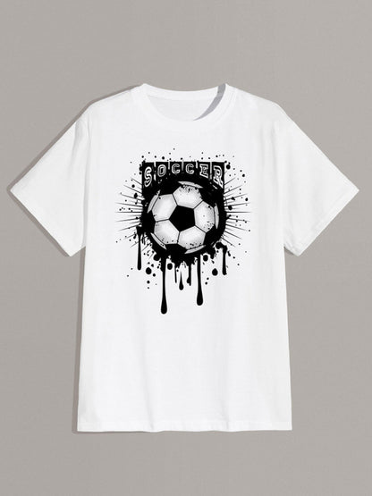 Soccer Graphic Print T-shirt - Serenity Land fashion