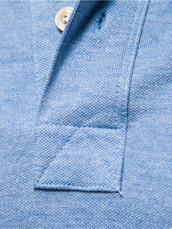 Men's solid color lapel short-sleeved POLO shirt