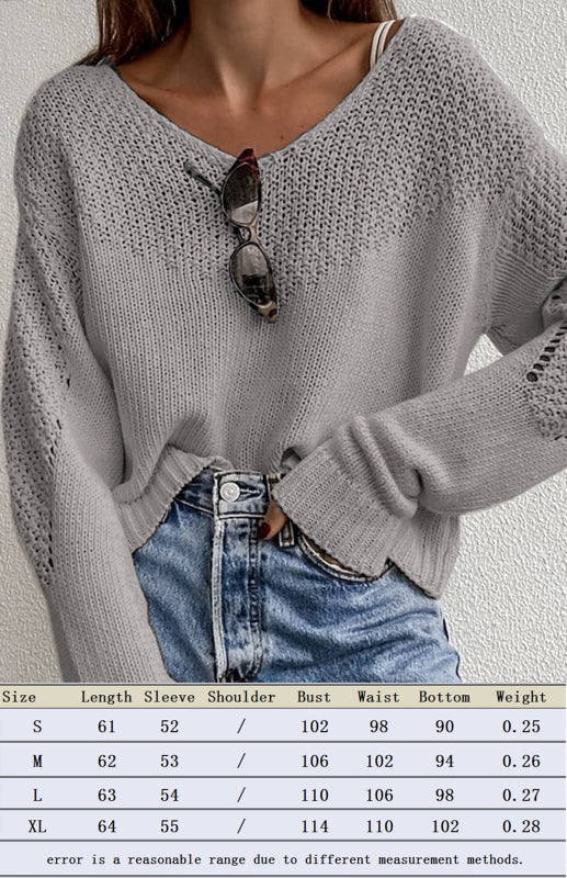 Loose Large Drop Shoulder Sweater - Serenity Land fashion
