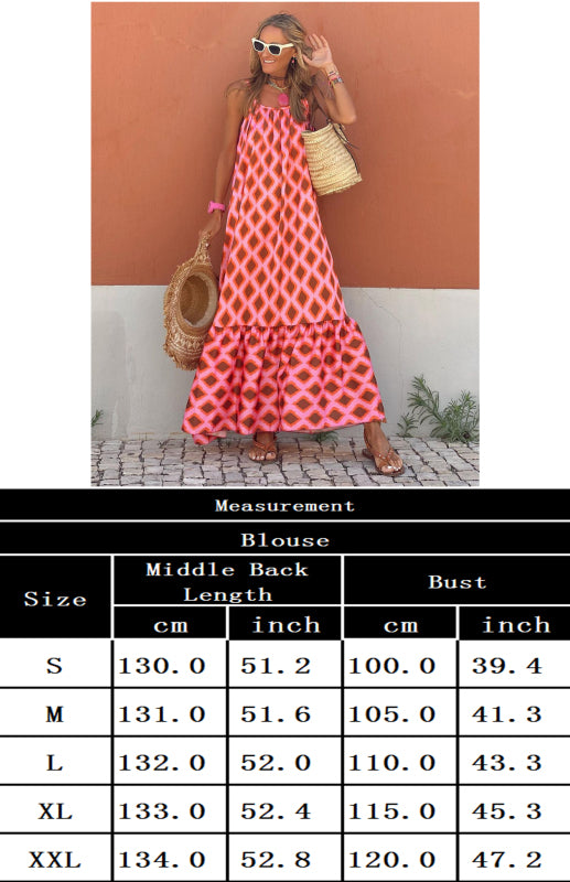 Casual Printed Sleeveless Maxi Dress