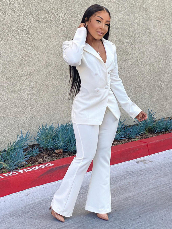 Women's temperament lapel trouser suit - Serenity Land fashion