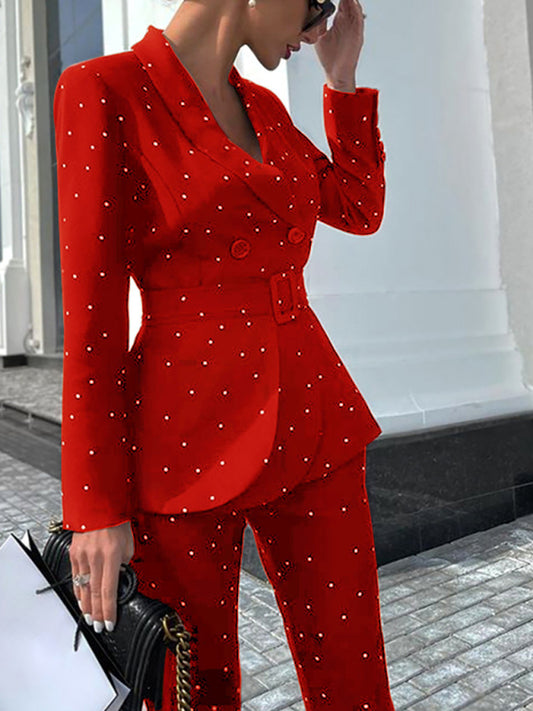 Women's Dotted lapel suit - Serenity Land fashion