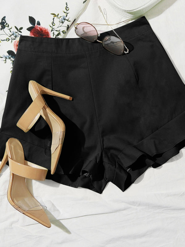lotus leaf edge loose casual shorts - Serenity Land fashion
