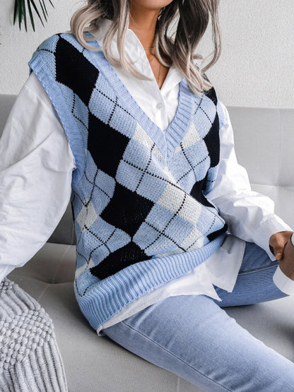V-neck casual loose Sweater vest