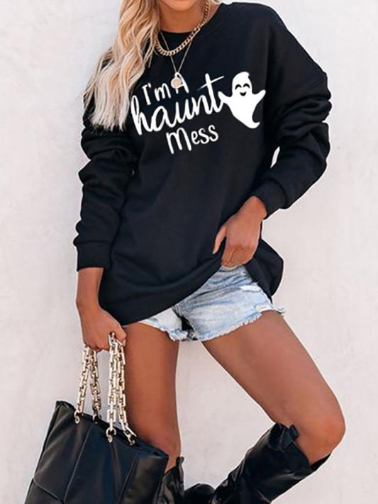 Casual loose long-sleeved pullover