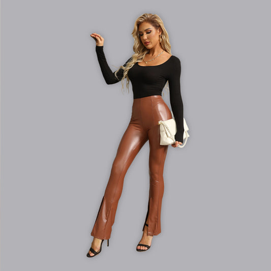 Women’s High Rise Faux Leather Pants