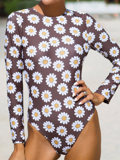 Women's Daisy print One-piece Swimsuit