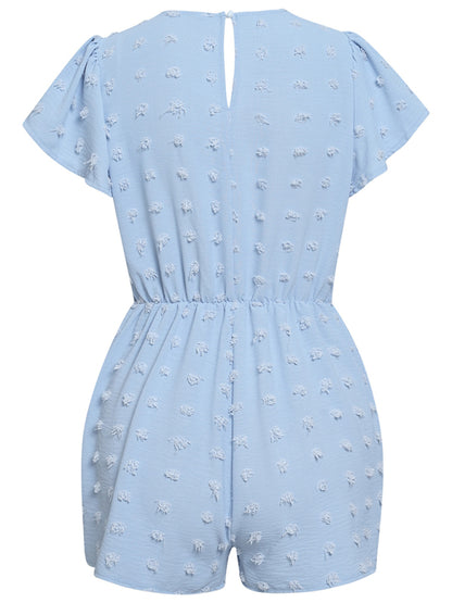 Solid Colorbl Lace Romper - Serenity Land fashion