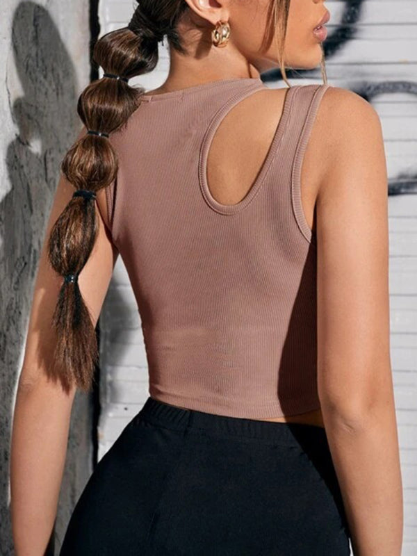 Women's Cut Out Ribbed Tank Top